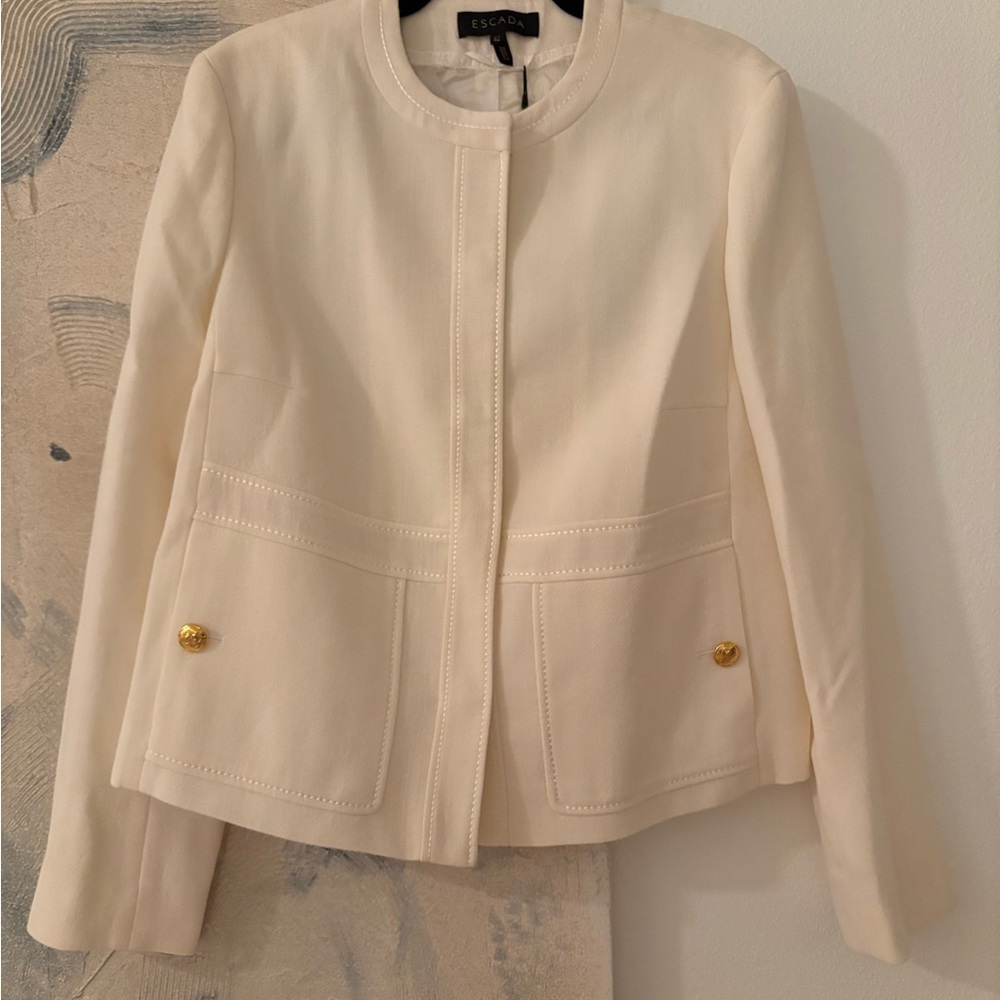 Escada Ivory Blazer with Gold Accents